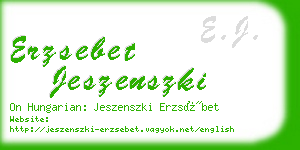 erzsebet jeszenszki business card